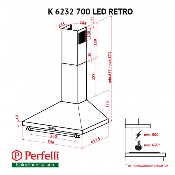 PERFELLI K 6232 BL 700 LED RETRO