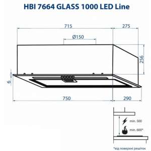 MINOLA HBI 7664 WH GLASS 1000 LED LINE