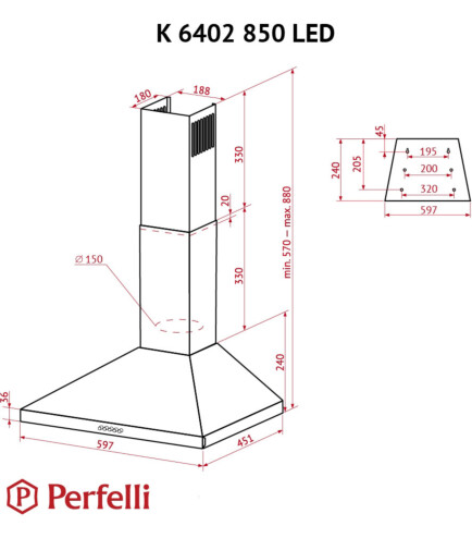 PERFELLI K 6402 WH 850 LED