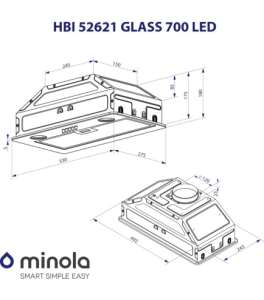 MINOLA HBI 52621 WH GLASS 700 LED