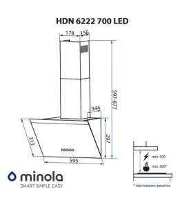 MINOLA HDN 6222 WH/INOX 700 LED