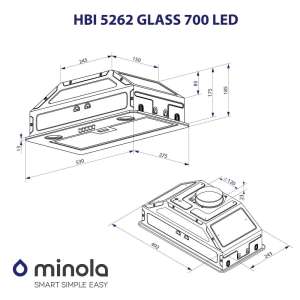 MINOLA HBI 5262 WH GLASS 700 LED