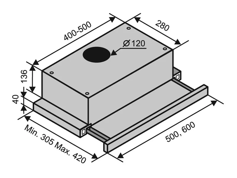 VENTOLUX GARDA 60 BK (900) LED